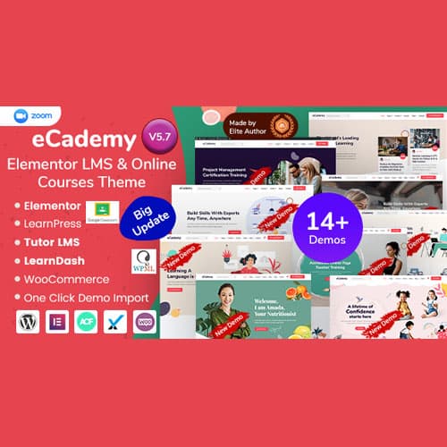 eCademy - Educación LMS & Online Coaching Courses Tema de WordPress