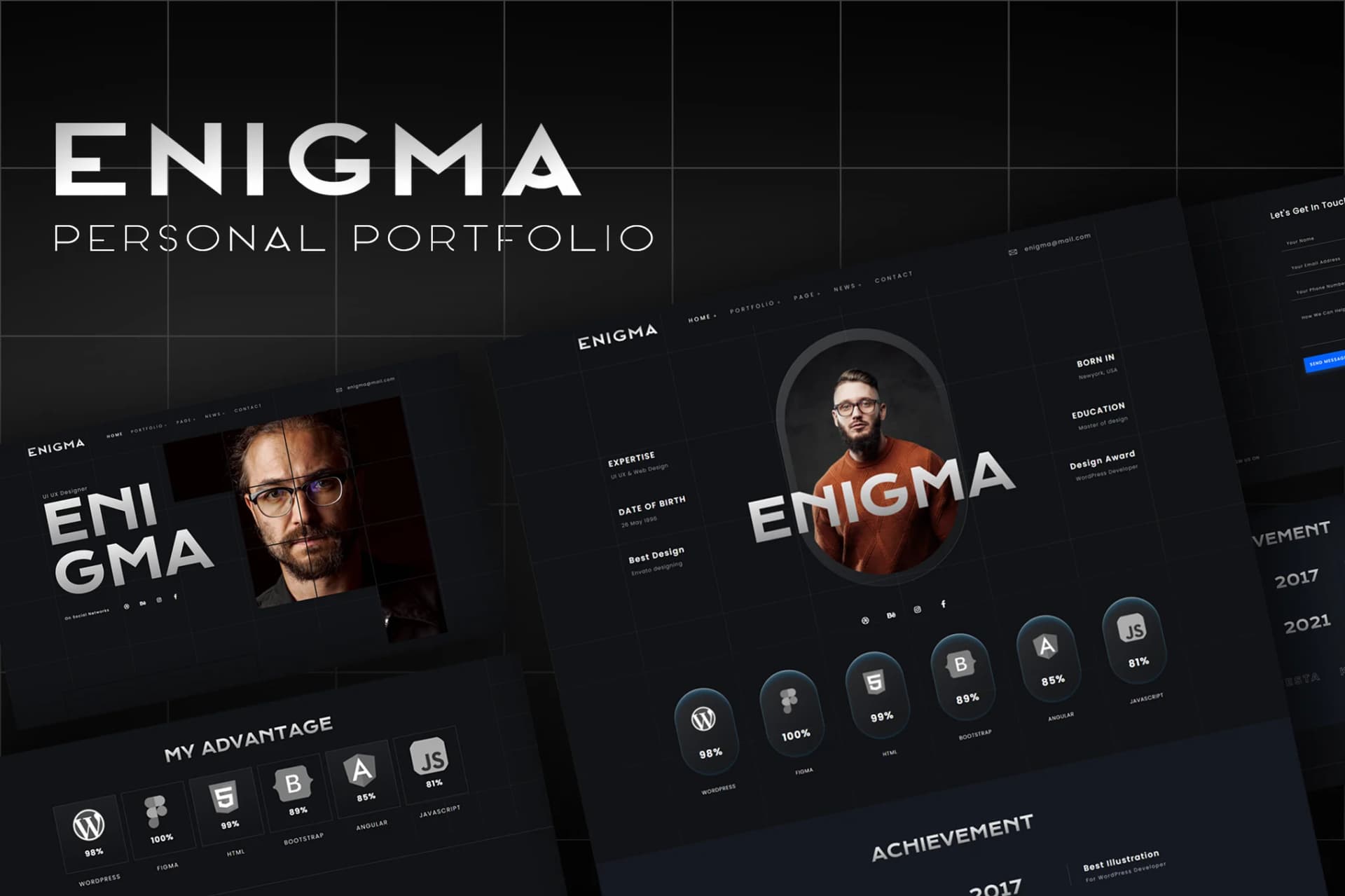 Enigma - Personal Portfolio Elementor Template Kit Enigma - Personal Portfolio Elementor Template Kit