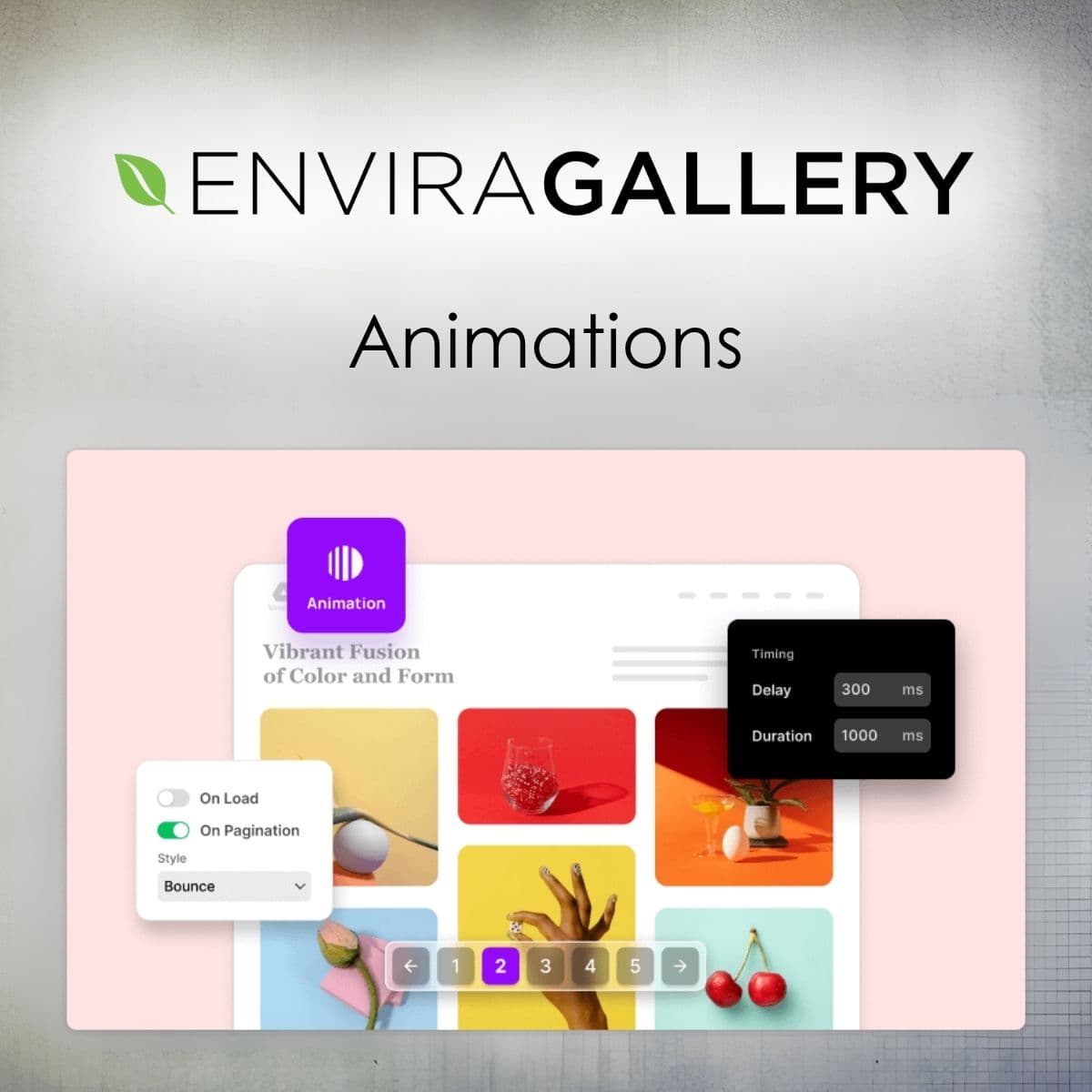 Screenshot of Envira Gallery - Animations interface