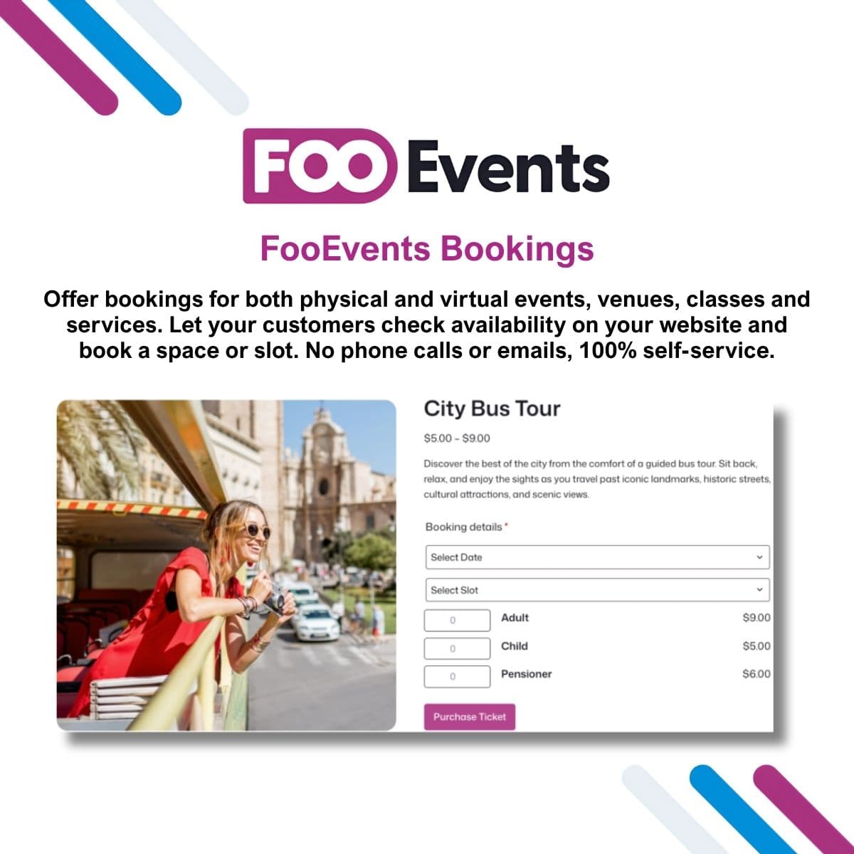 FooEvents Bookings - WordPress Plugin/Theme Screenshot of FooEvents Bookings interface