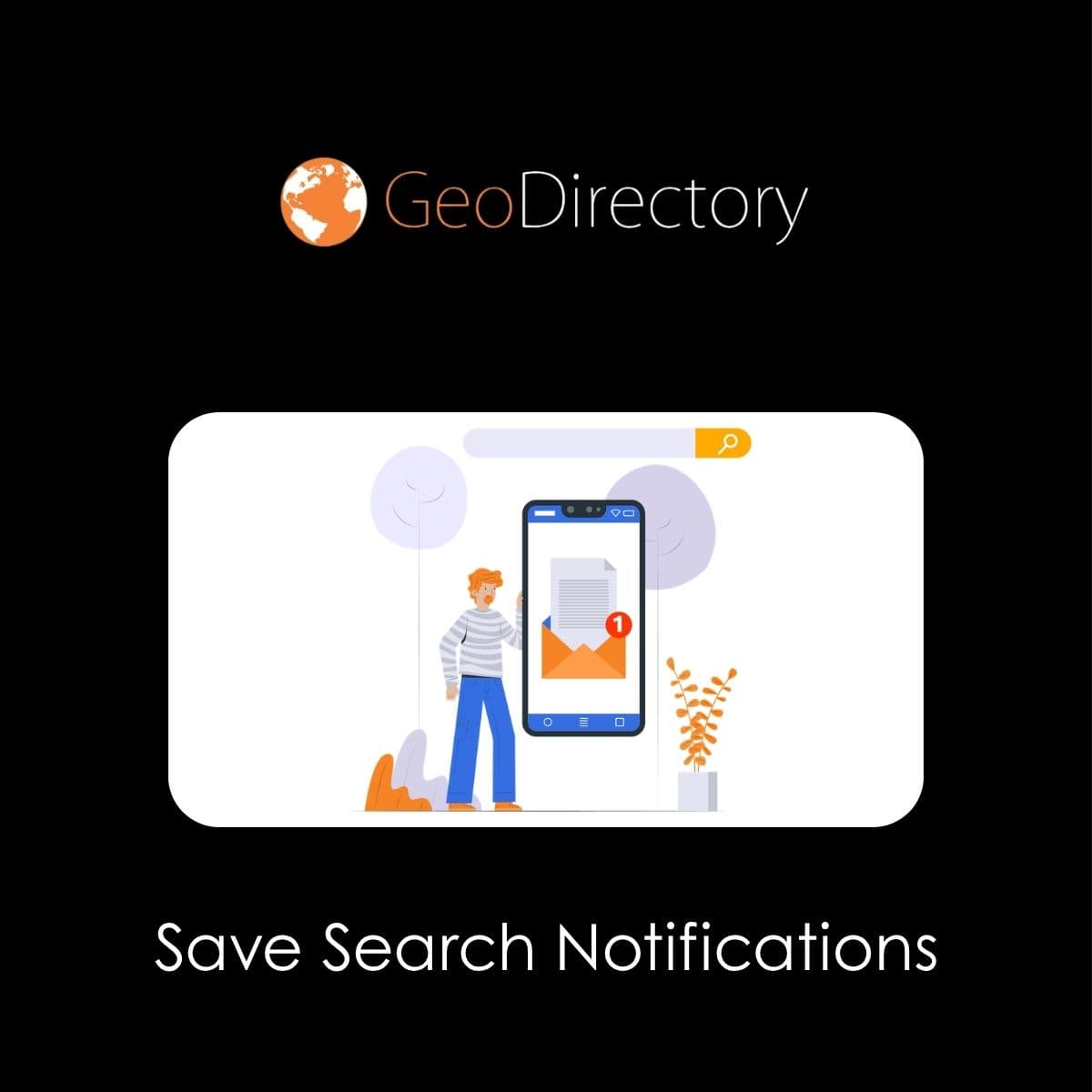 Screenshot of GeoDirectory Save Search Notifications interface