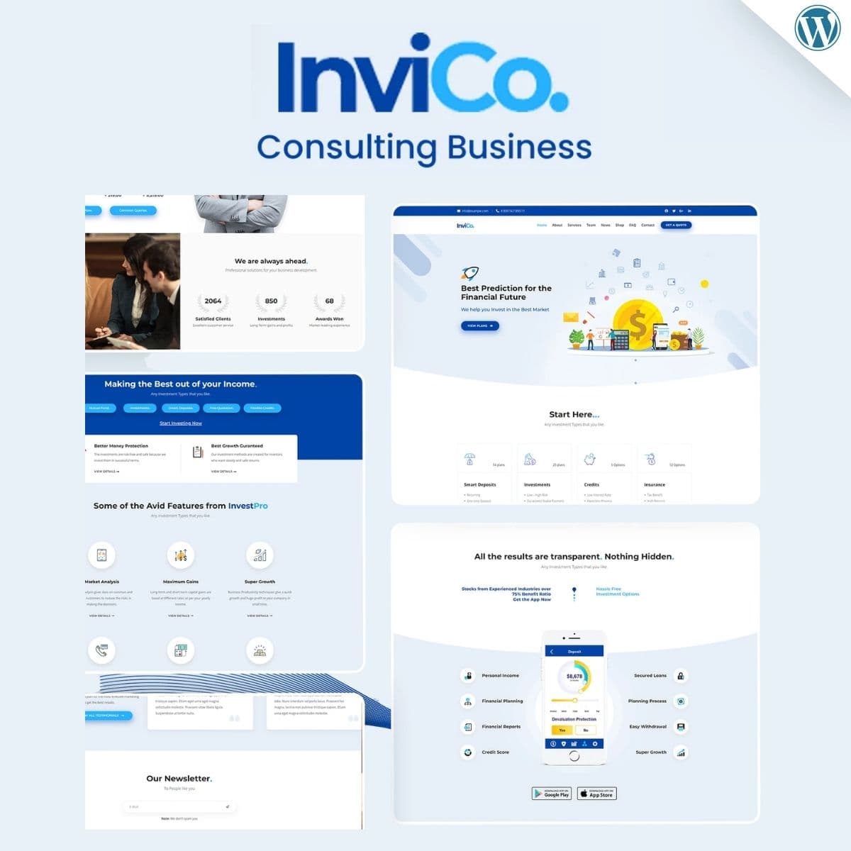 Invico - WordPress Plugin/Theme Screenshot of Invico interface