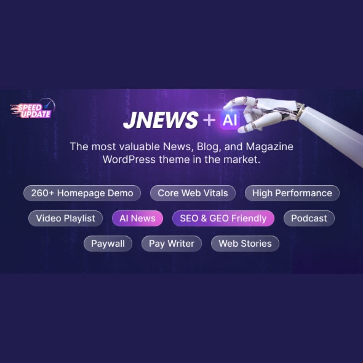 Screenshot of JNews interface