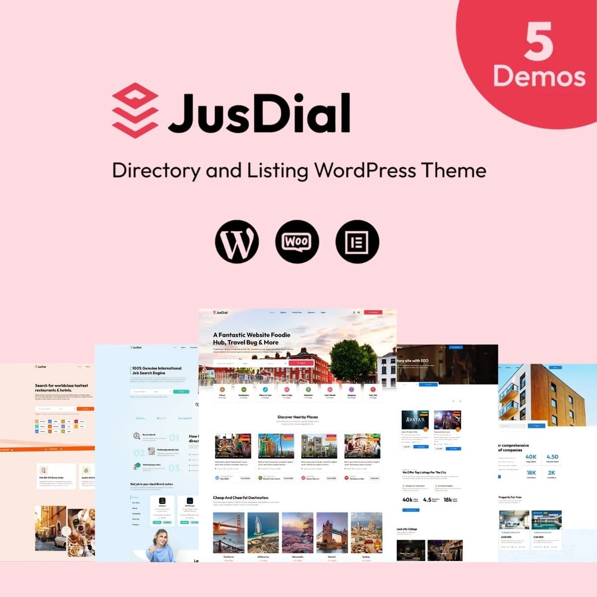 JusDial - WordPress Plugin/Theme Screenshot of JusDial interface