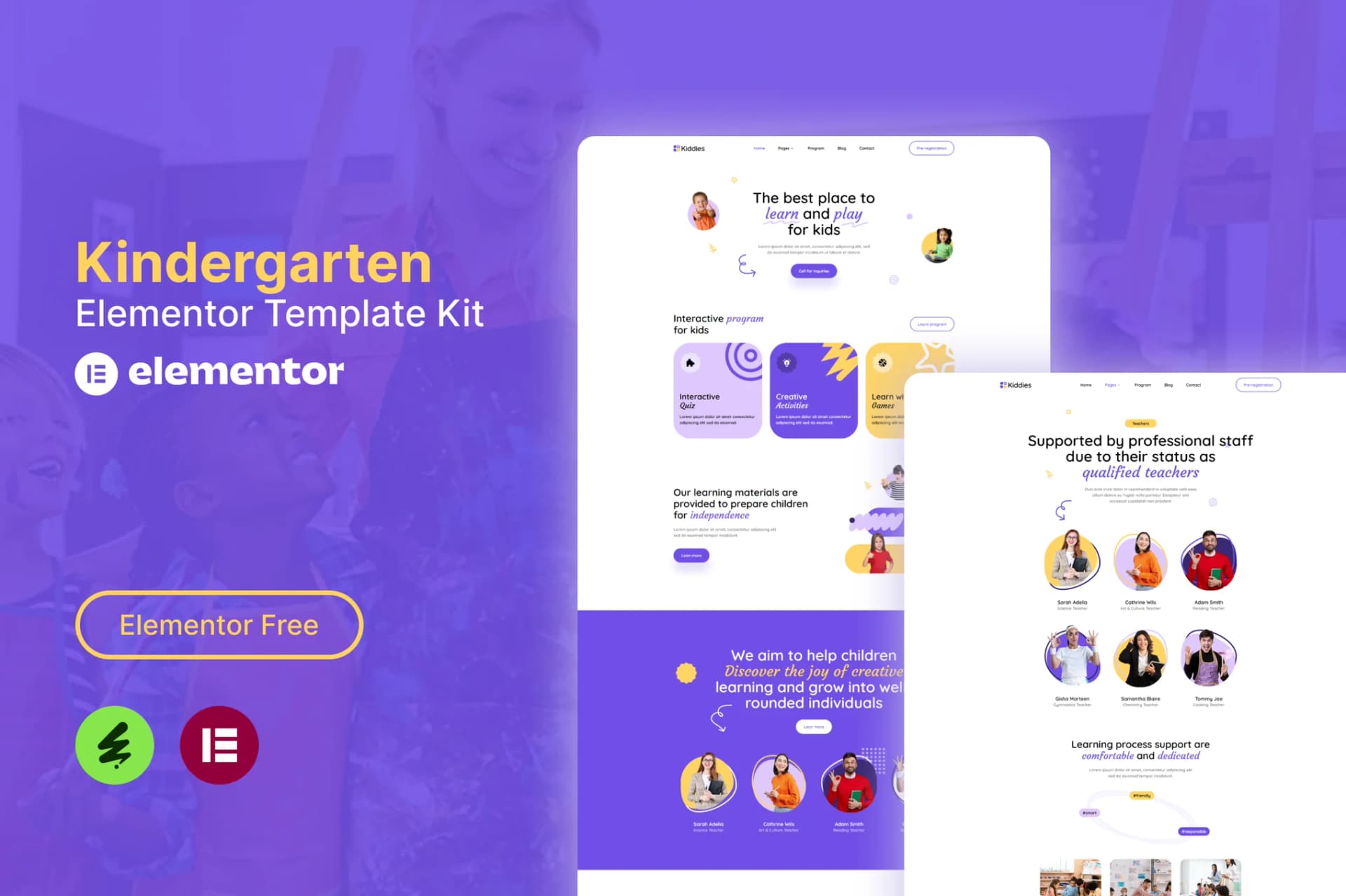 Kiddies - Kindergarten Elementor範本套件 Kiddies - Kindergarten Elementor範本套件