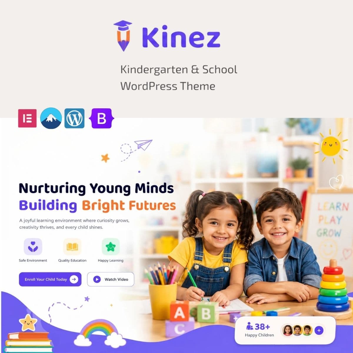 Kinez - WordPress Plugin/Theme Screenshot of Kinez interface