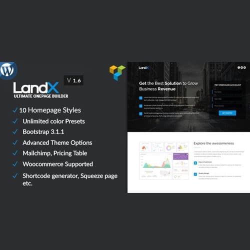 LandX 多用途 WordPress主题, Software Application 着陆 页面s构建器 for Marketing 代理