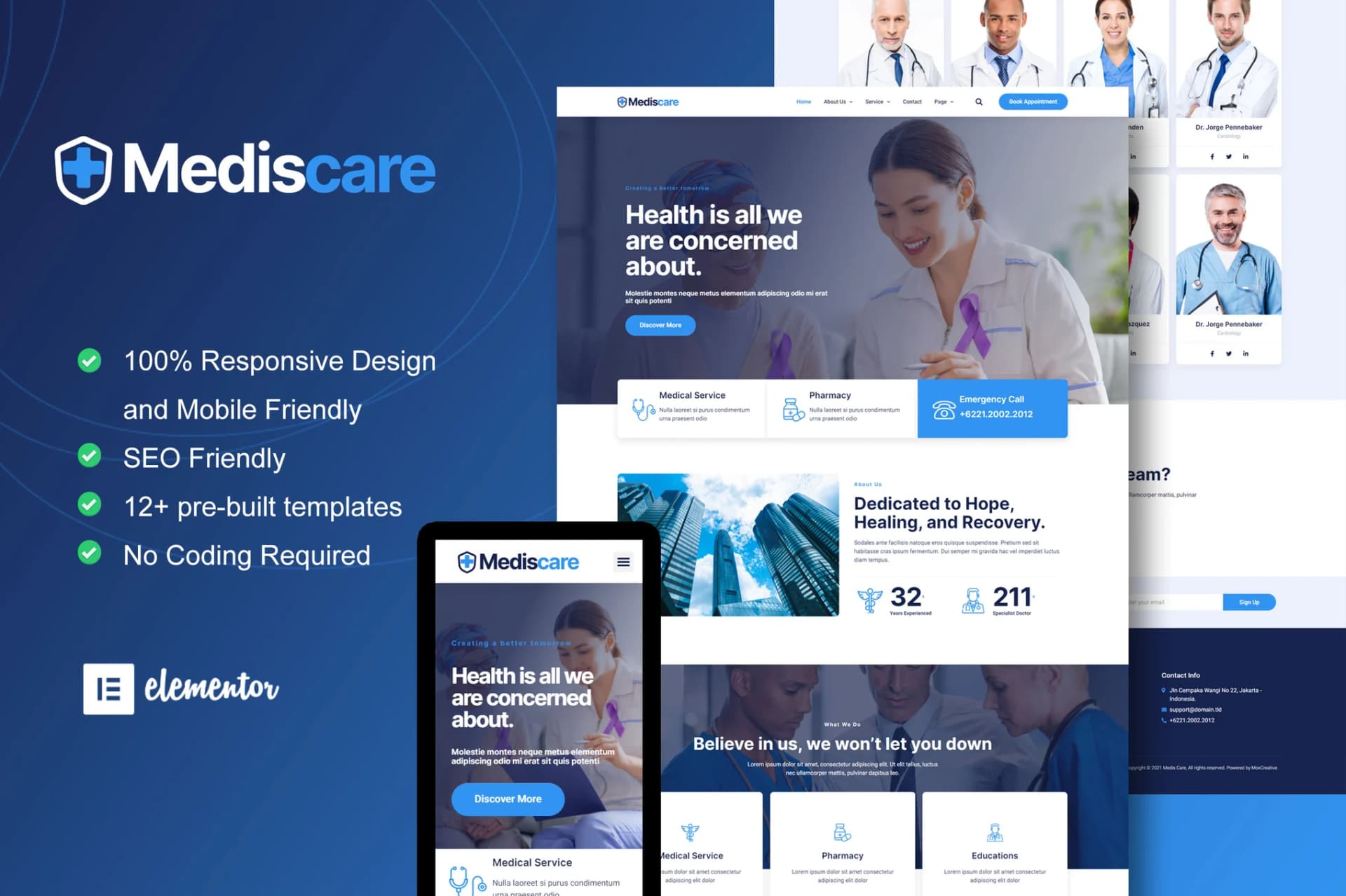 MedisCare - WordPress Plugin/Theme Screenshot of MedisCare interface