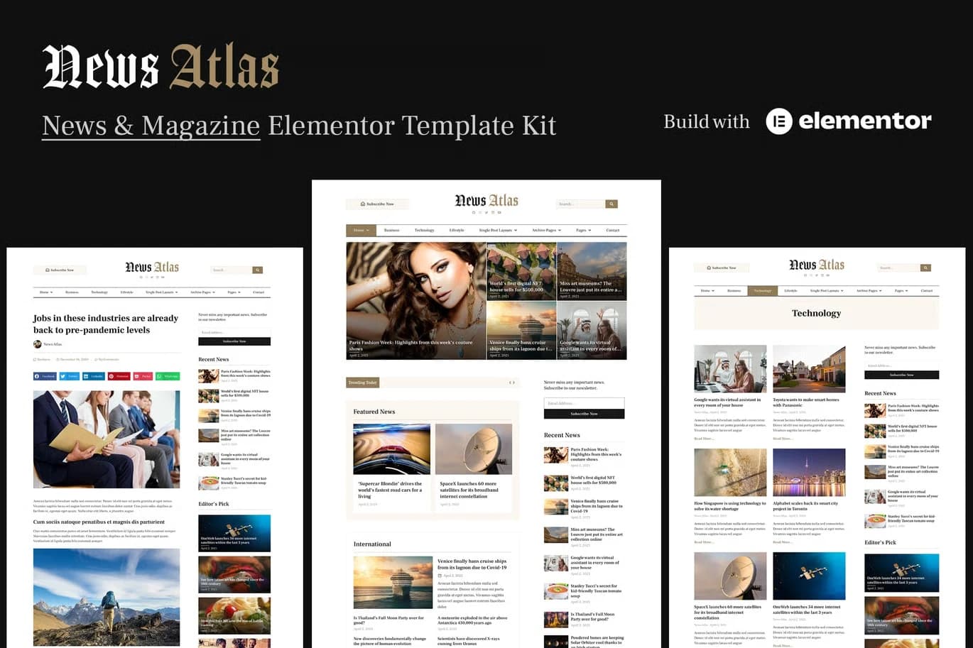 Screenshot of NewsAtlas interface