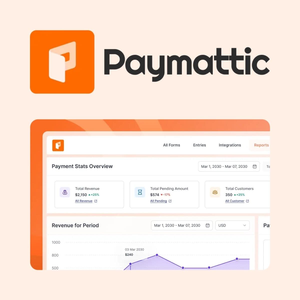 Paymattic Pro - WordPress Plugin/Theme Screenshot of Paymattic Pro interface