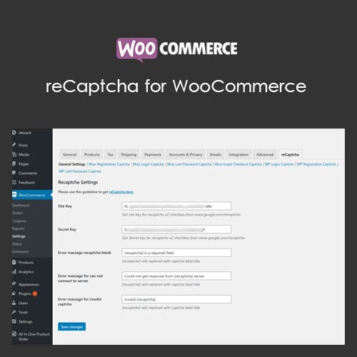 reCaptcha 适用于WooCommerce