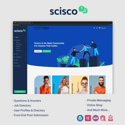 Scisco - Questions and Answers Тема WordPress