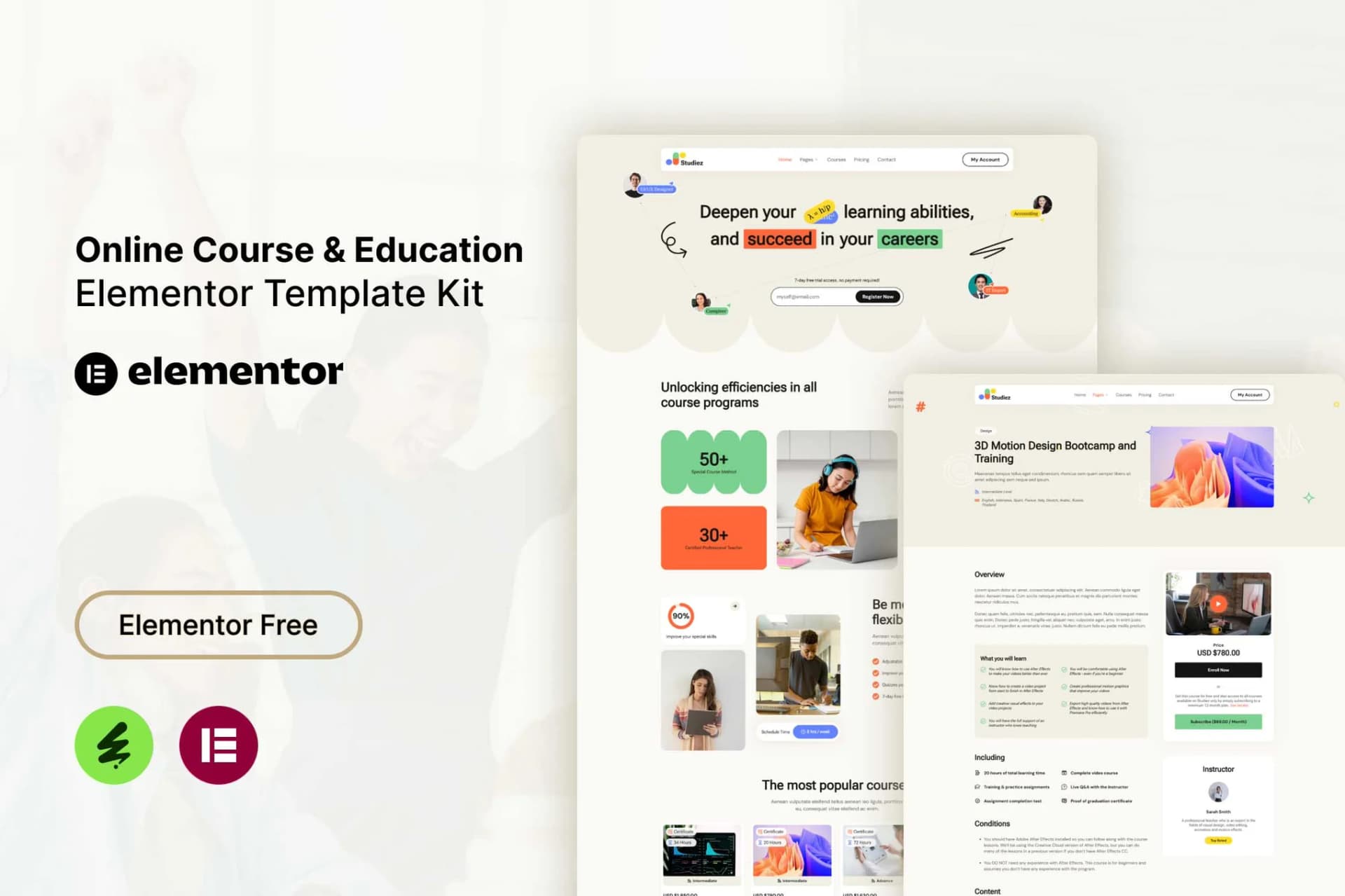 Studiez - Online Course & Education Elementor Template Kit 