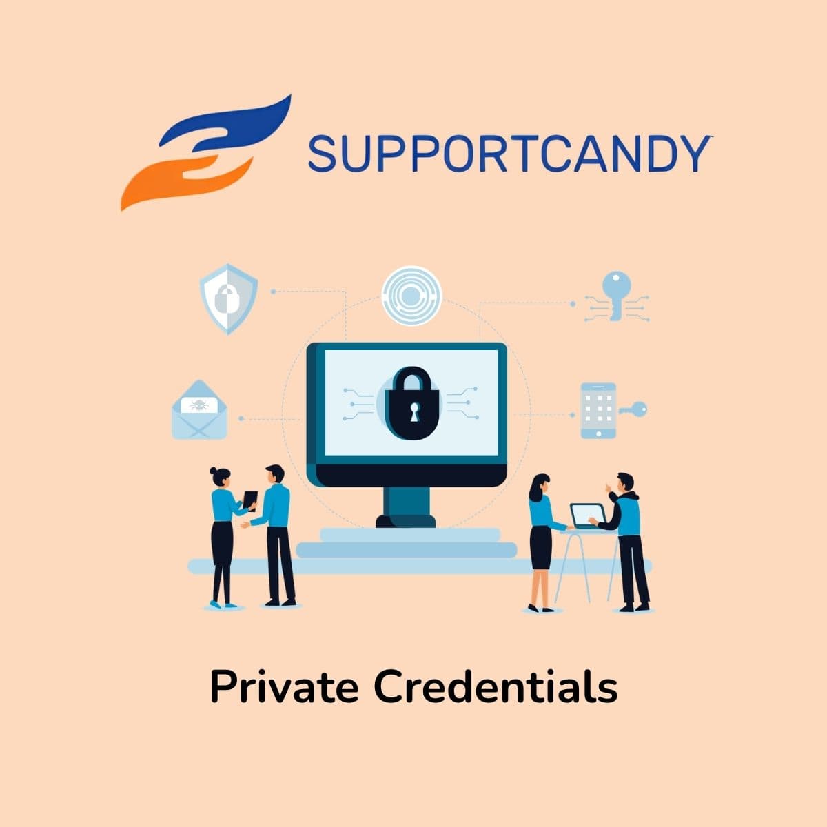 Screenshot of SupportCandy Private Credentials interface