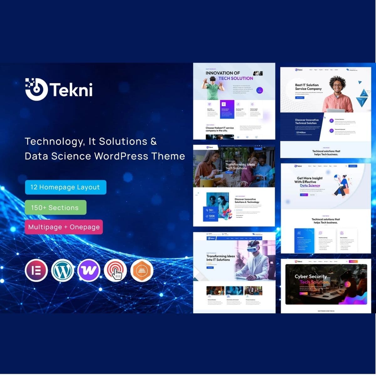 Tekni - WordPress Plugin/Theme Screenshot of Tekni interface