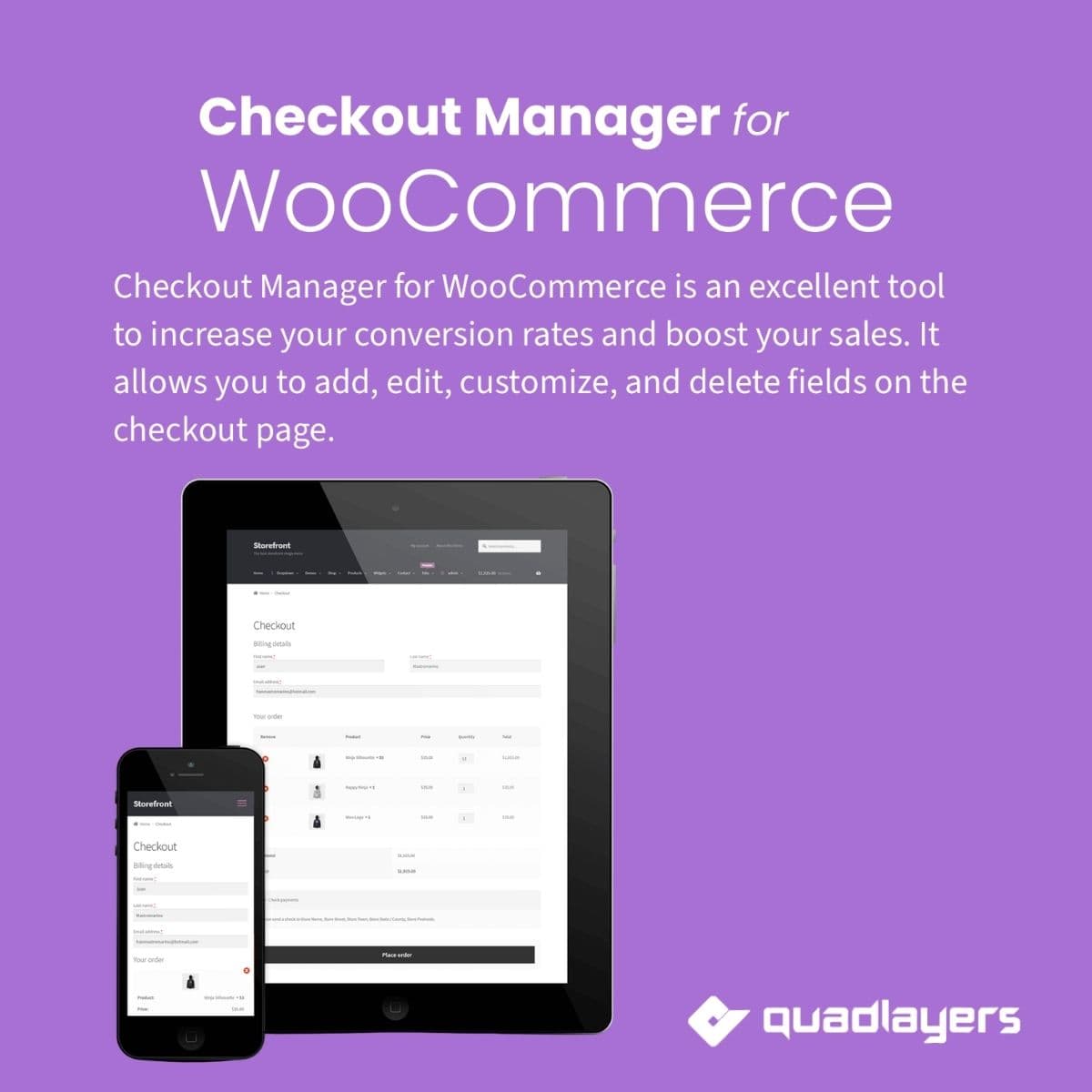 Screenshot of WooCommerce Checkout Manager PRO interface
