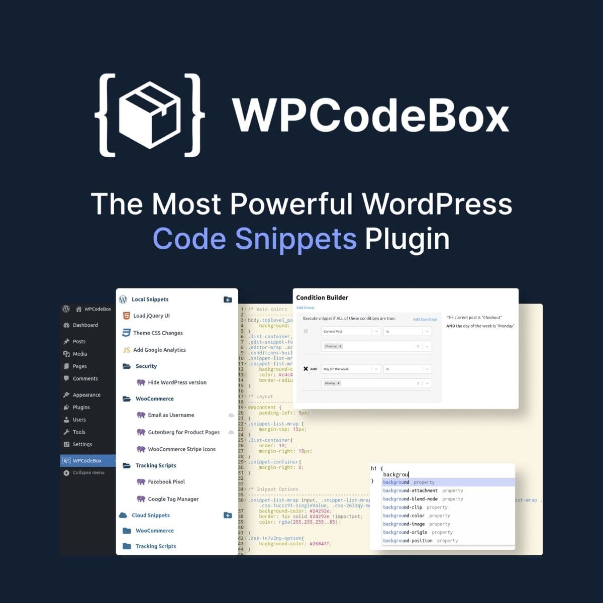 Screenshot of WPCodeBox interface