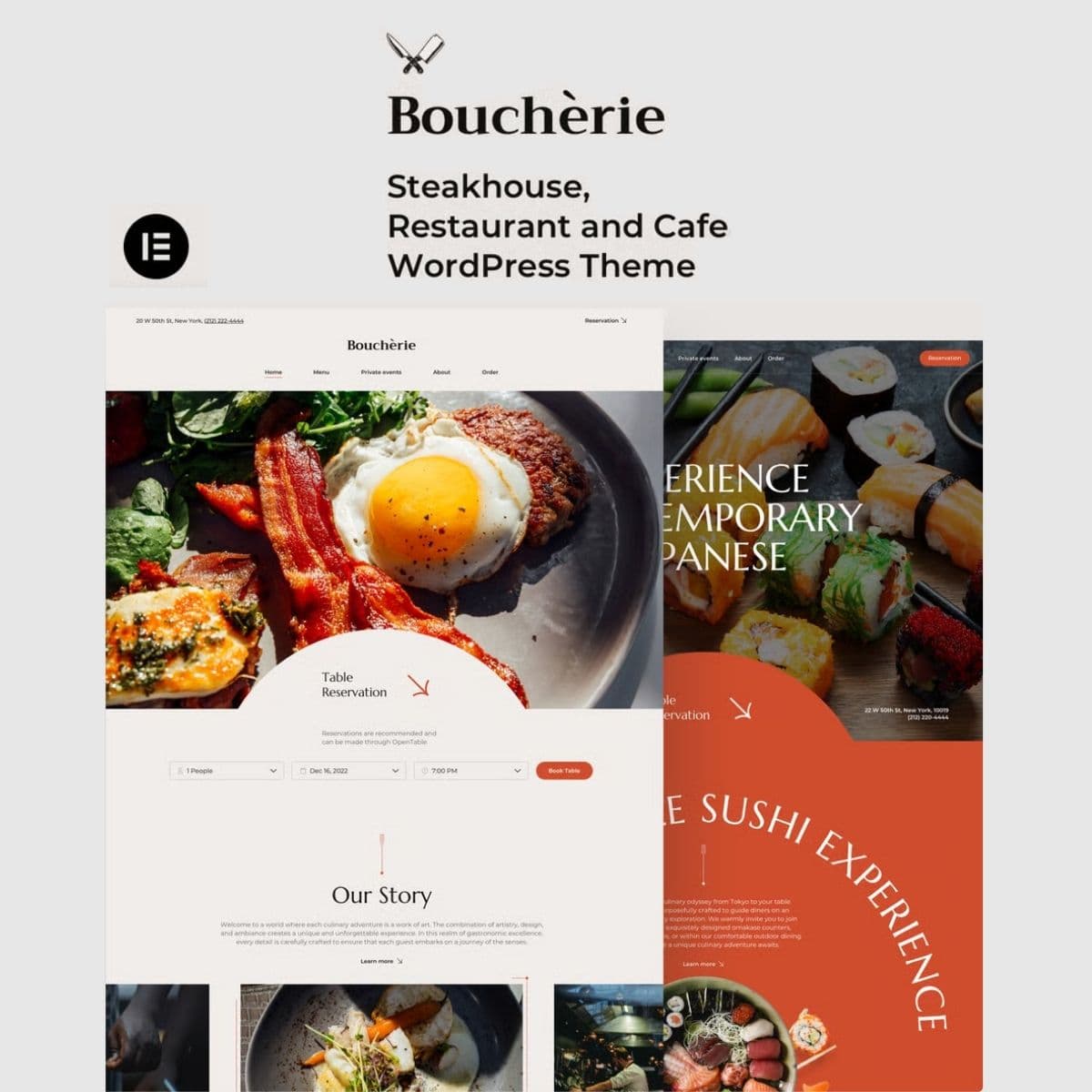 Boucherie – Restaurant Sushi Bar Cafe Steakhouse Fine Dining WordPress Theme Preview