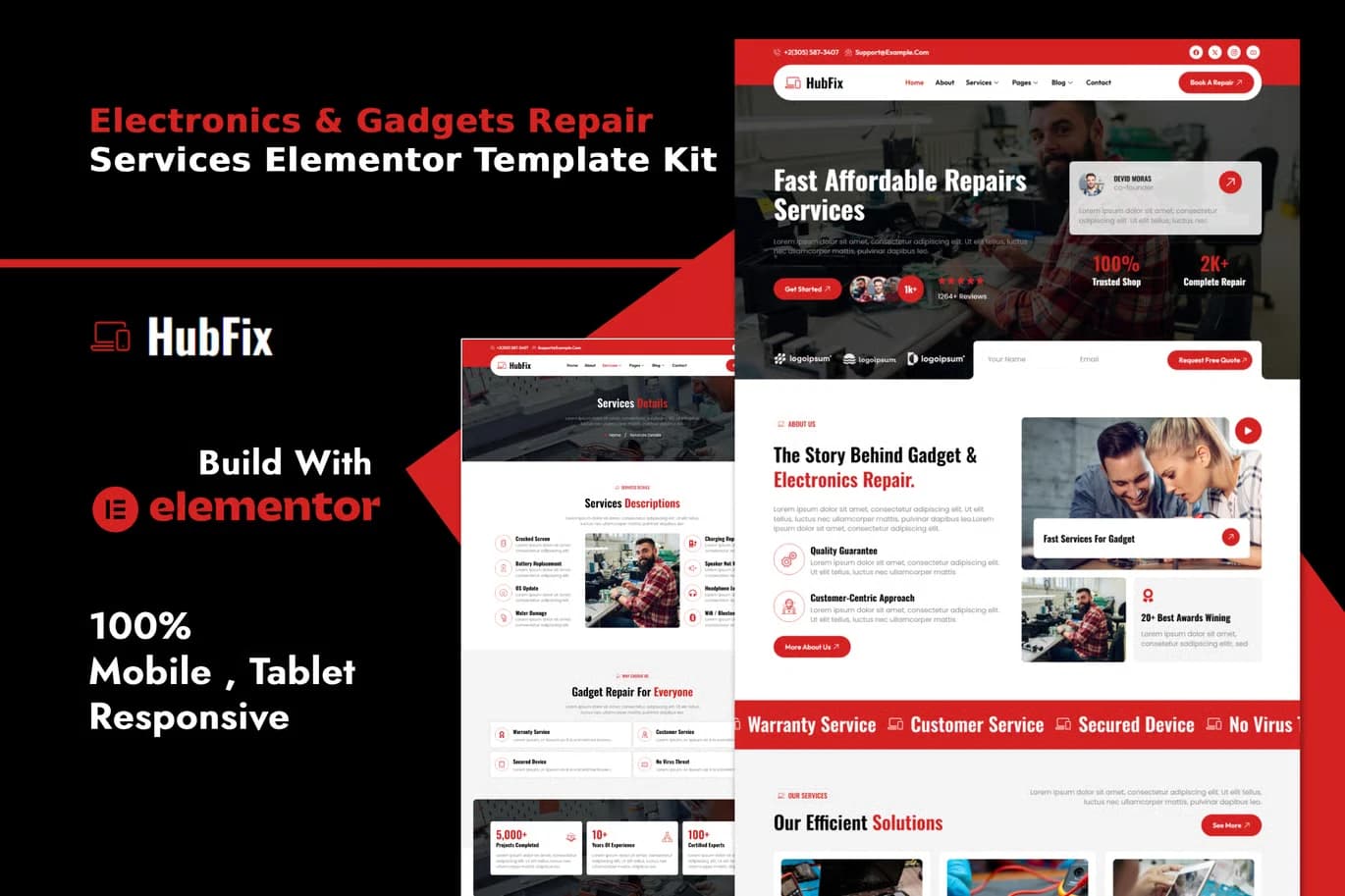 HubFix - WordPress Plugin/Theme Screenshot of HubFix interface