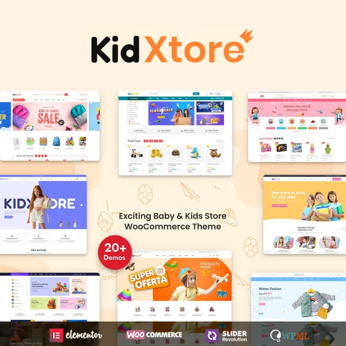 KidXtore - WordPress Plugin/Theme Screenshot of KidXtore interface