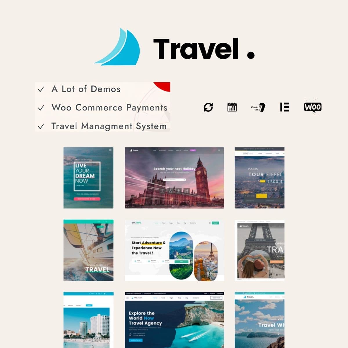 Love Travel WordPress - WordPress Plugin/Theme Screenshot of Love Travel interface