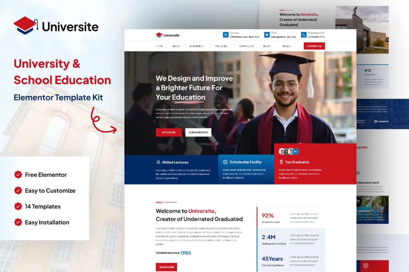 Universite - WordPress Plugin/Theme Screenshot of Universite interface