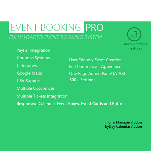 Event Booking Pro - WP Plugin [paypal or offline]
