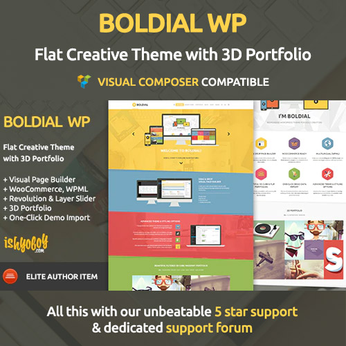 Boldial WP - Flat Creative Theme with 3D Portfolio
