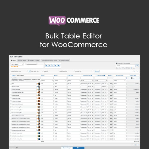 Bulk Table Editor for WooCommerce