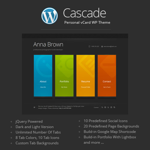 Cascade – Personal vCard WordPress Theme