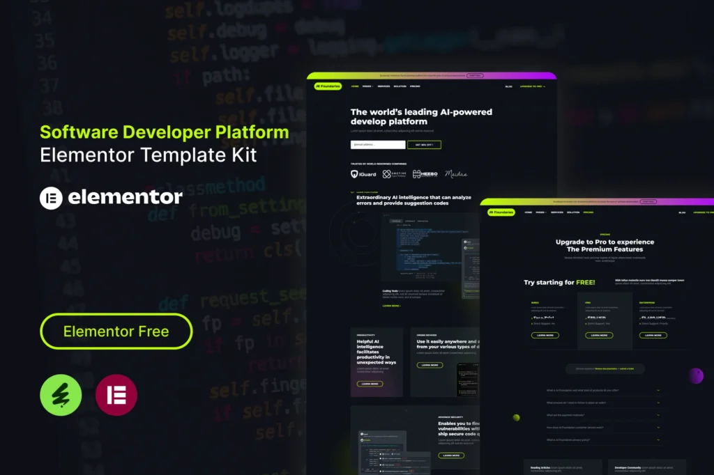 Ai Foundaries   Software Developer Platform Elementor Template Kit