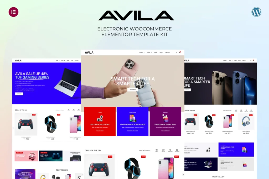 Avila   Electronic Woocommerce Elementor Pro Template Kit 