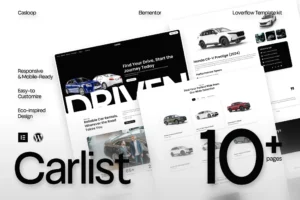 Carlist   Modern Minimalist Car Rental Elementor Template Kit 
