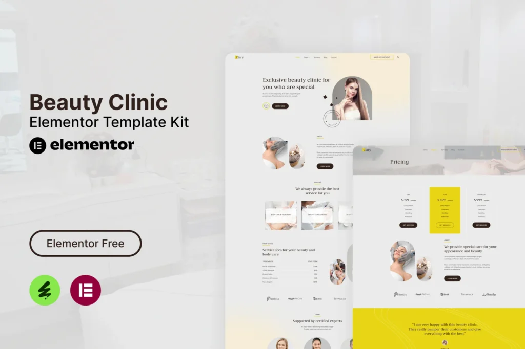 Clary   Beauty Clinic Elementor Template Kit