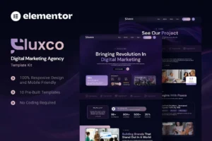 Fluxco   Digital Marketing Agency Elementor Template Kit