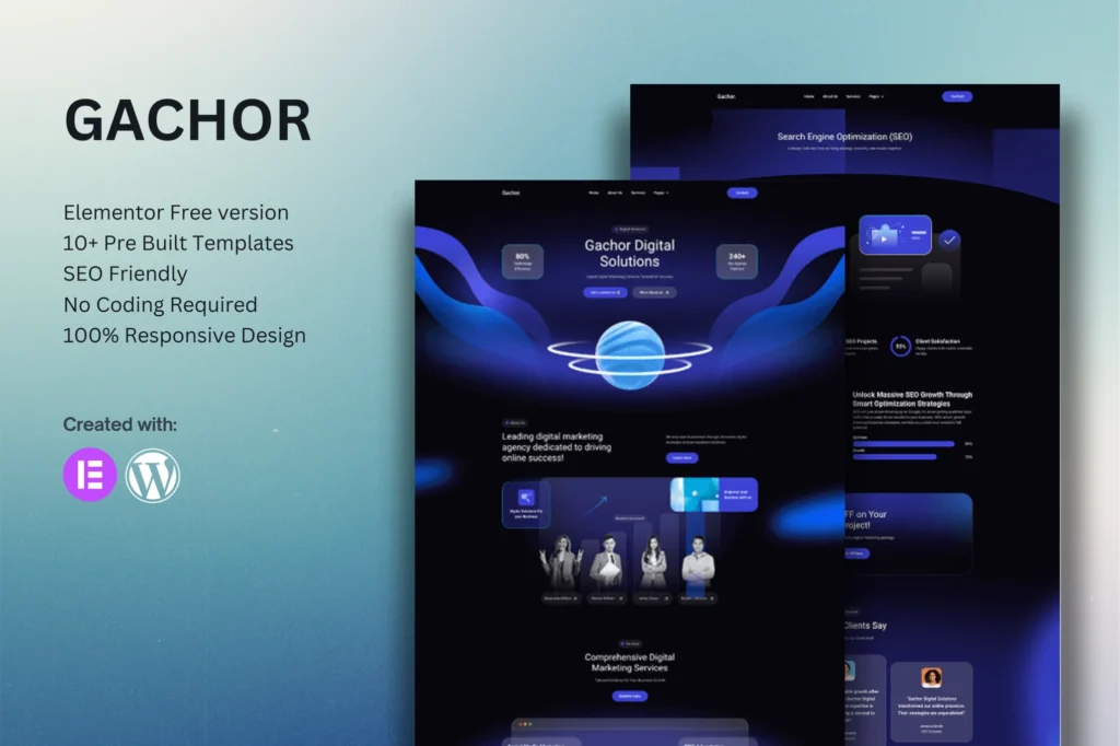 Gachor   Digital Marketing Agency Elementor Template Kit 