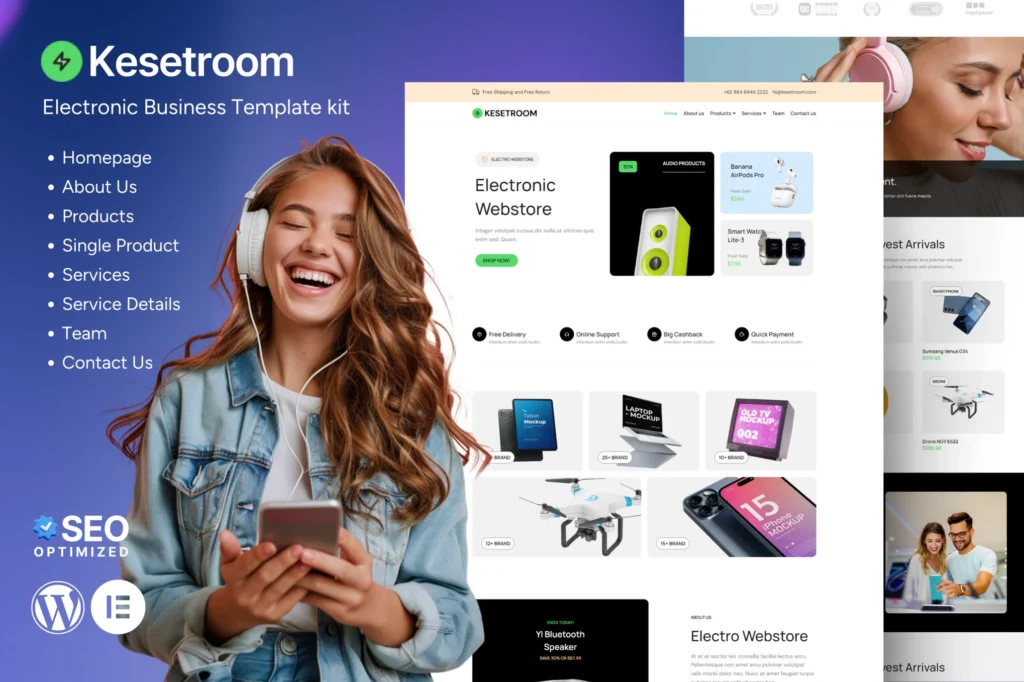 Kesetroom   Electronic Business Elementor Template Kit 