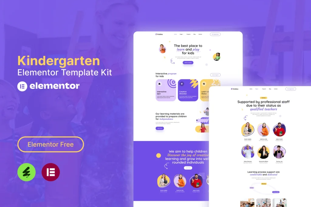 Kiddies   Kindergarten Elementor Template Kit