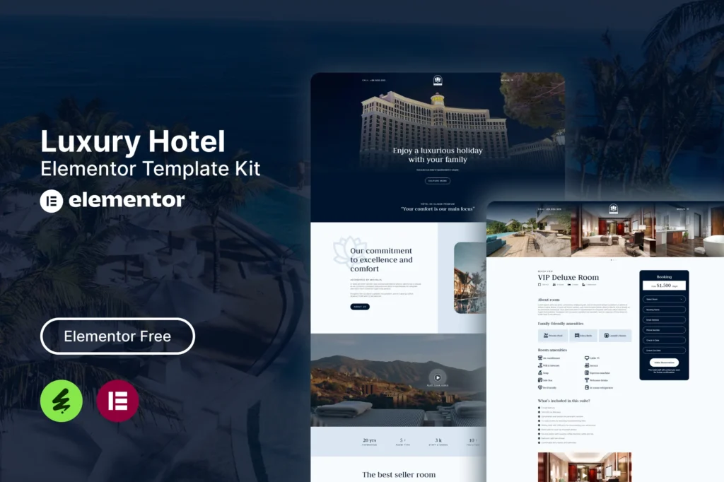 Lotuz   Luxury Hotel Elementor Template Kit