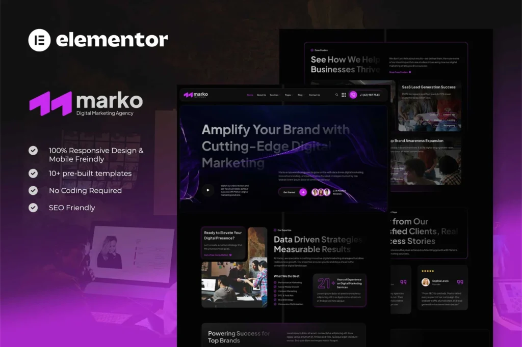 Marko   Digital Marketing Agency Elementor Template Kit