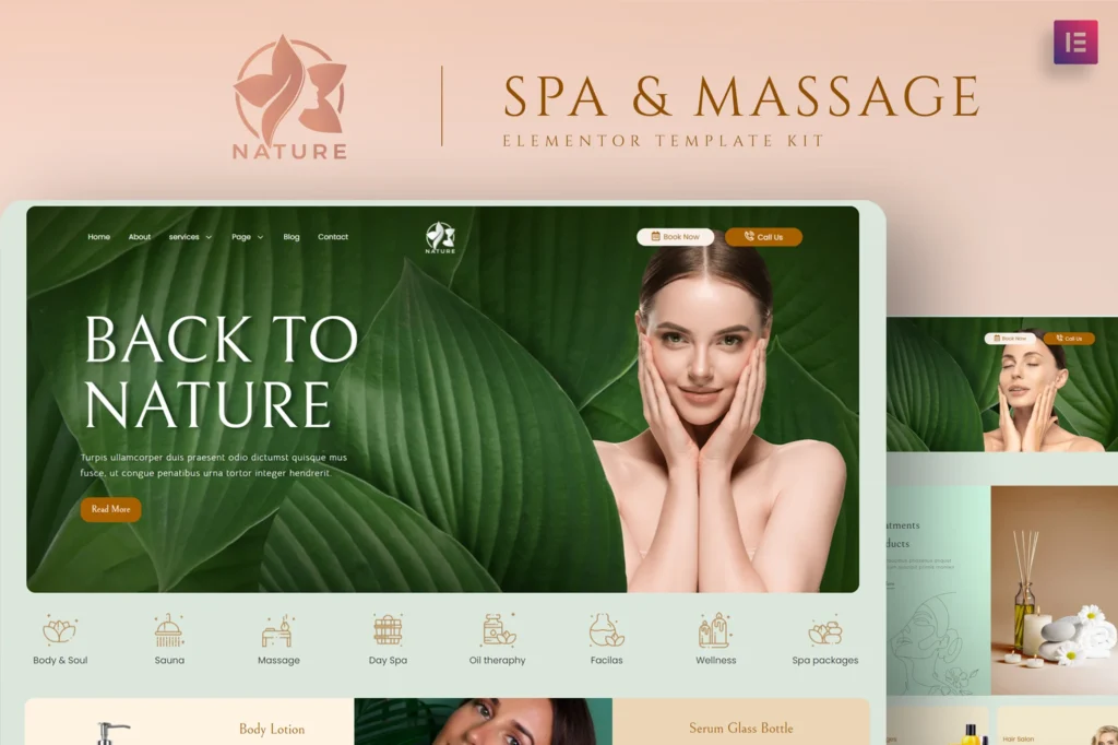 Nature   Spa & Massage Elementor Template Kit 