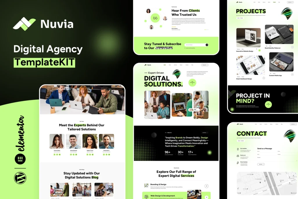 Nuvia   Digital Agency Elementor Template Kit 