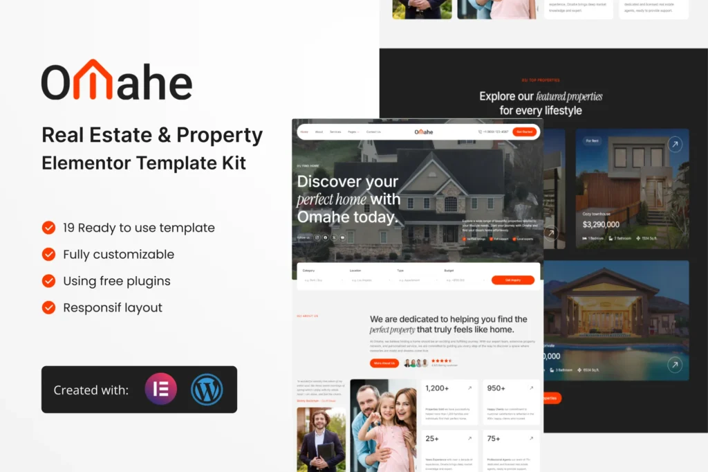 Omahe   Real Estate & Property Elementor Template Kit 