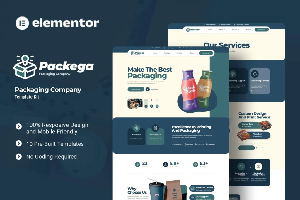 Packega   Packaging Company Elementor Template Kit 