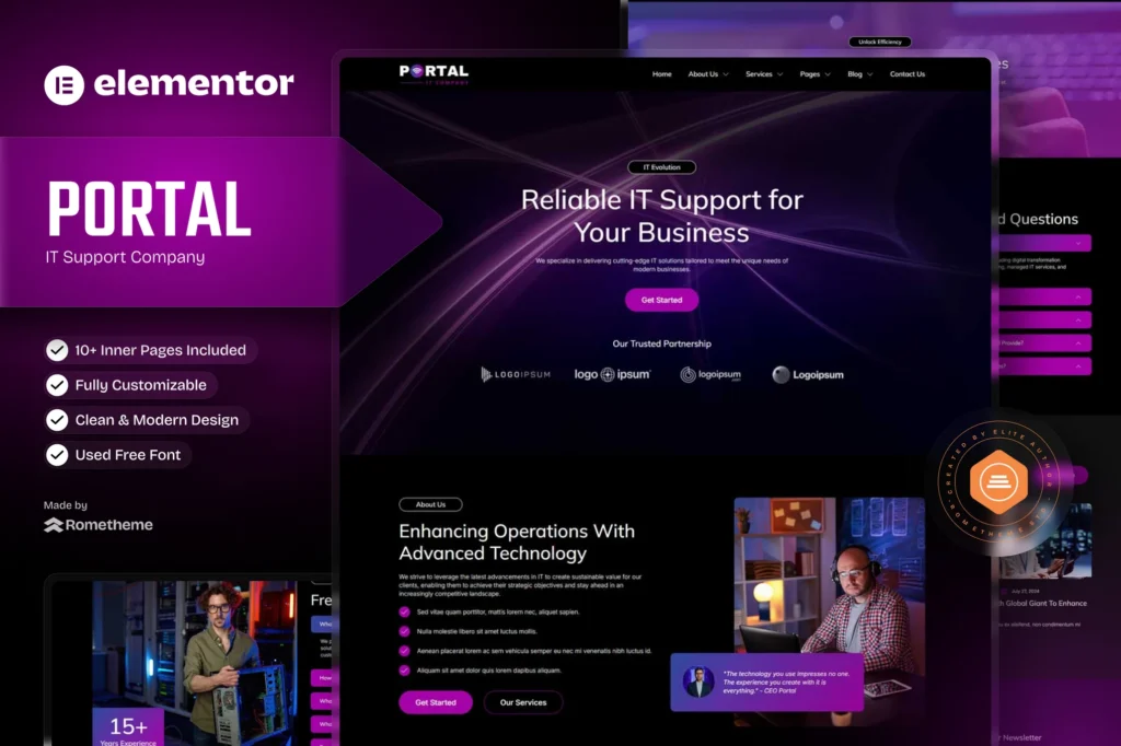Portal   It Company Elementor Template Kit 