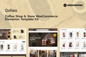 Qohwa Coffee Shop Store Ecommerce Elementor Pr