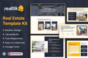 Realtik   Real Estate & Property Sales Elementor Template Kit 