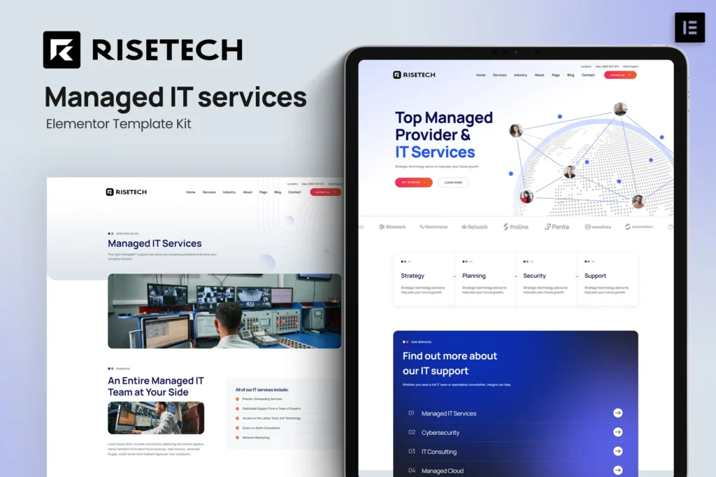 Risetech   Managed It Services Elementor Template Kit 