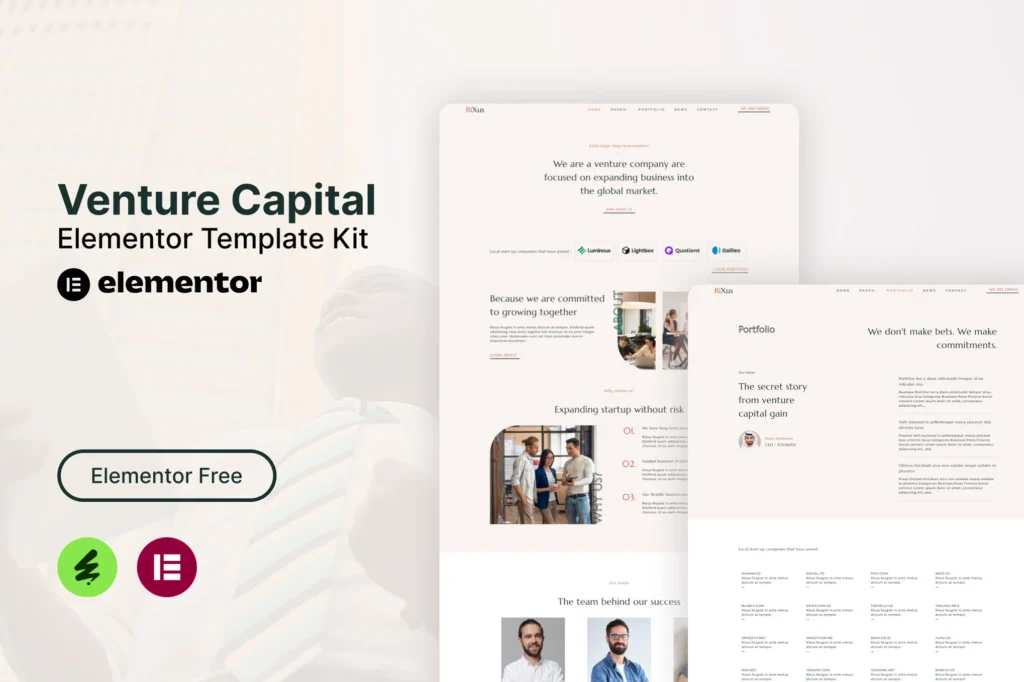 Rixus   Venture Capital Elementor Template Kit