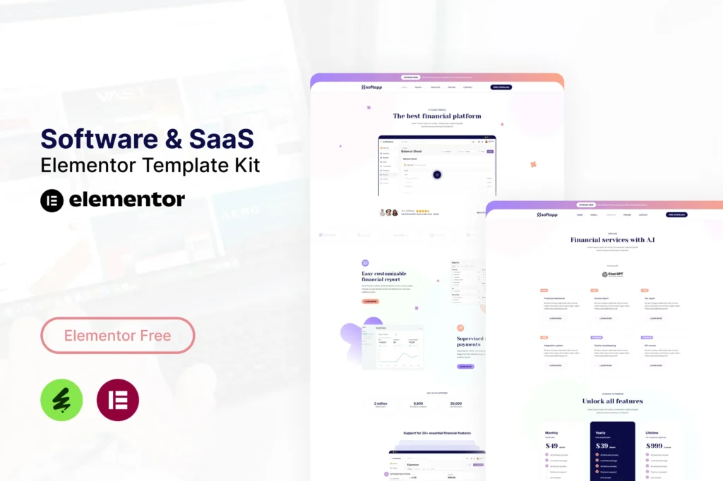 Softapp   Software & Saas Elementor Template Kit